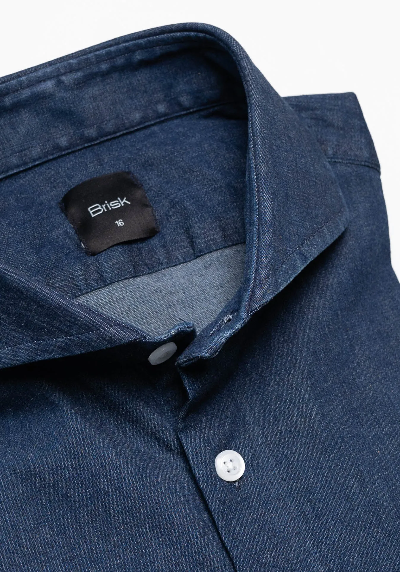Denim Dark Indigo Wash Shirt - Cutaway Extreme Collar sold by Brisk Shirts product image thumbnail 2
