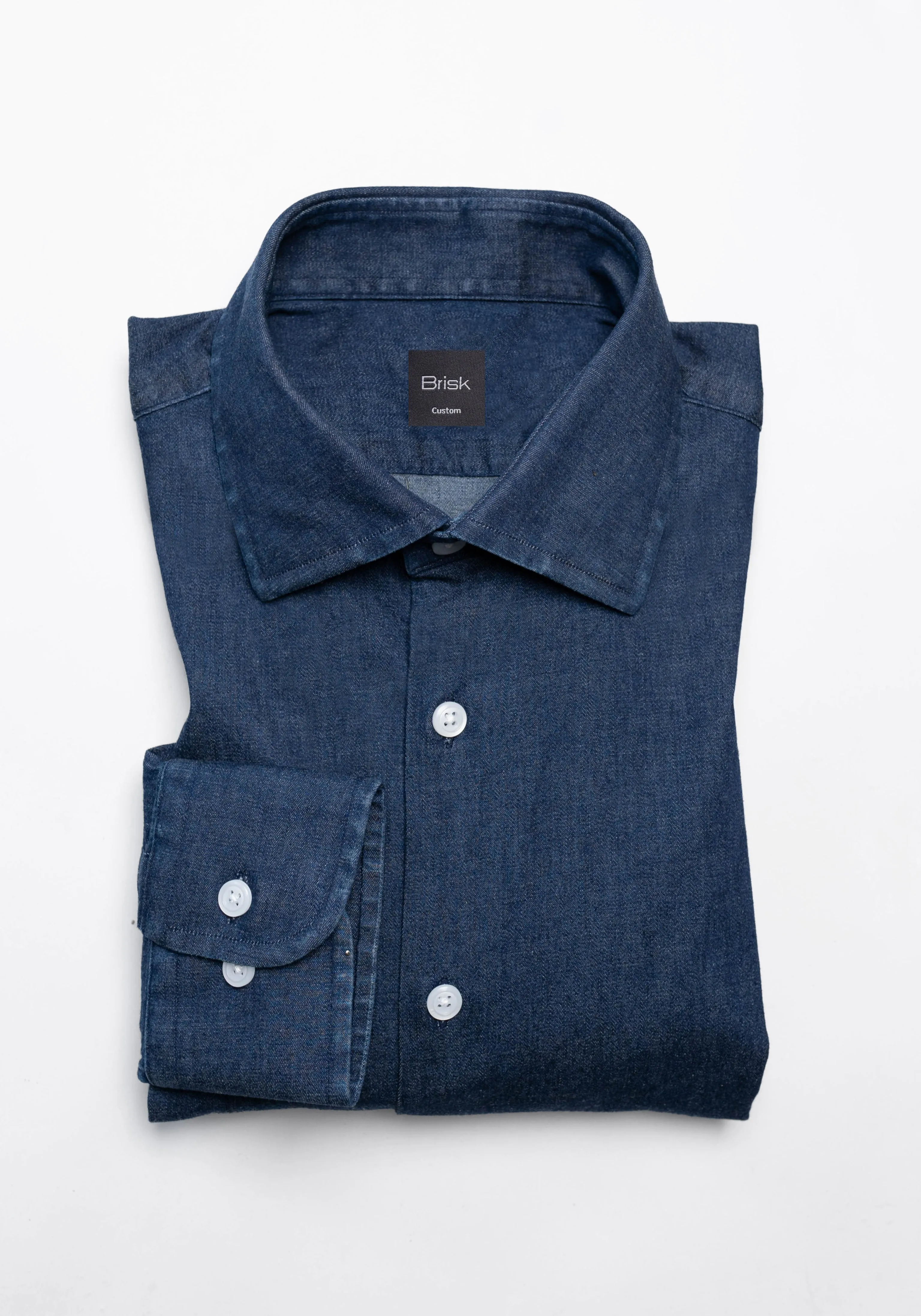Denim Dark Indigo Wash Shirt - Classic Collar sold by Brisk Shirts