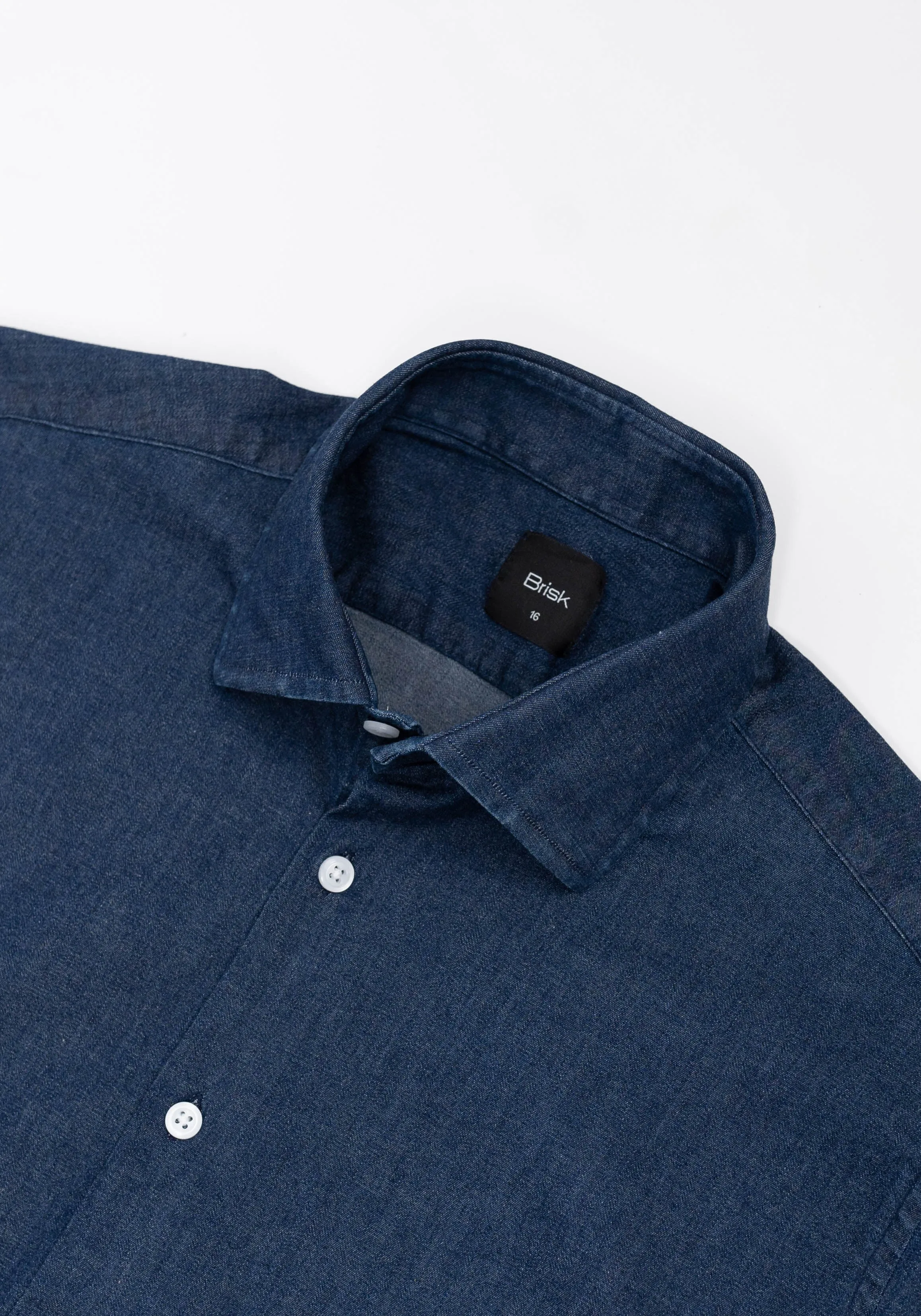 Denim Dark Indigo Wash Shirt - Classic Collar sold by Brisk Shirts product image thumbnail 3