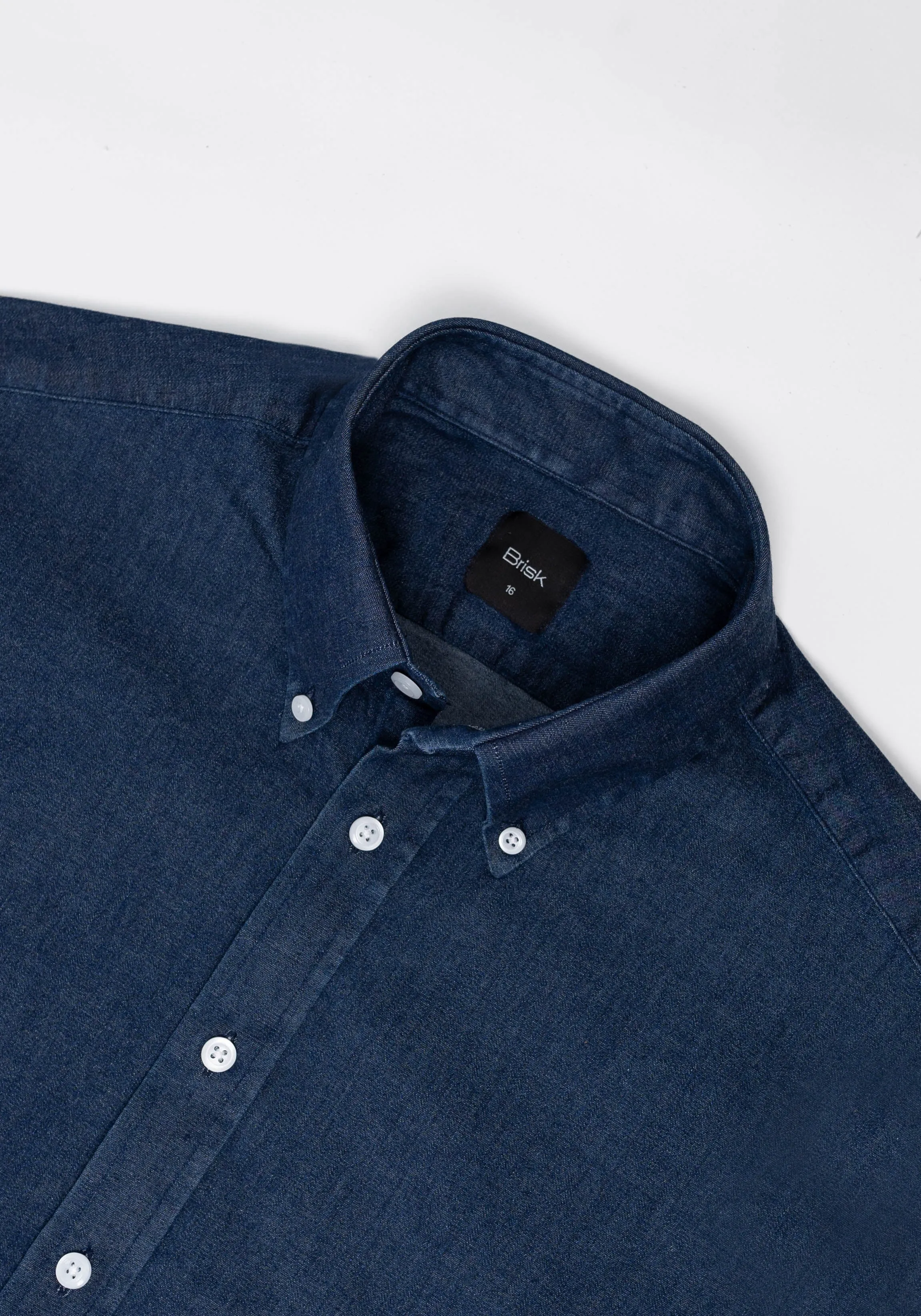 Dark Indigo Wash Stretch Shirt - Button Down Collar sold by Brisk Shirts product image thumbnail 2