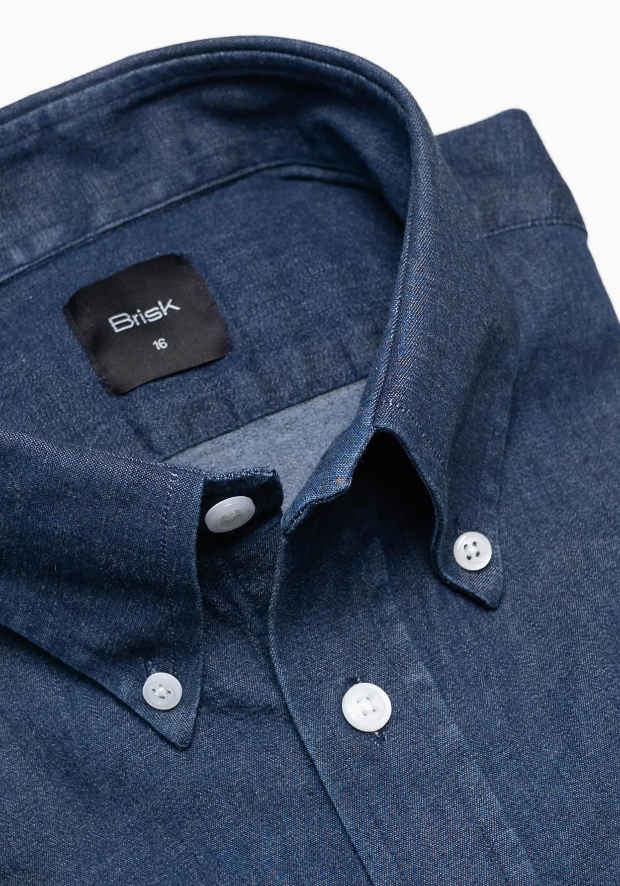 Dark Indigo Wash Stretch Shirt - Button Down Collar sold by Brisk Shirts product image thumbnail 3