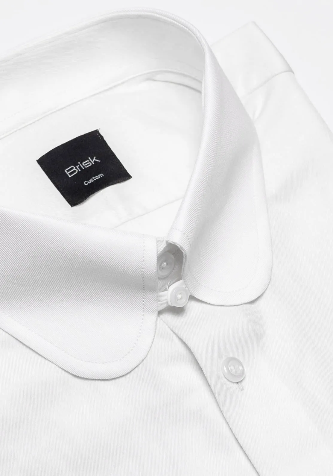 Pearl White Twill Pima Cotton Shirt - Club Tab Collar sold by Brisk Shirts product image thumbnail 2