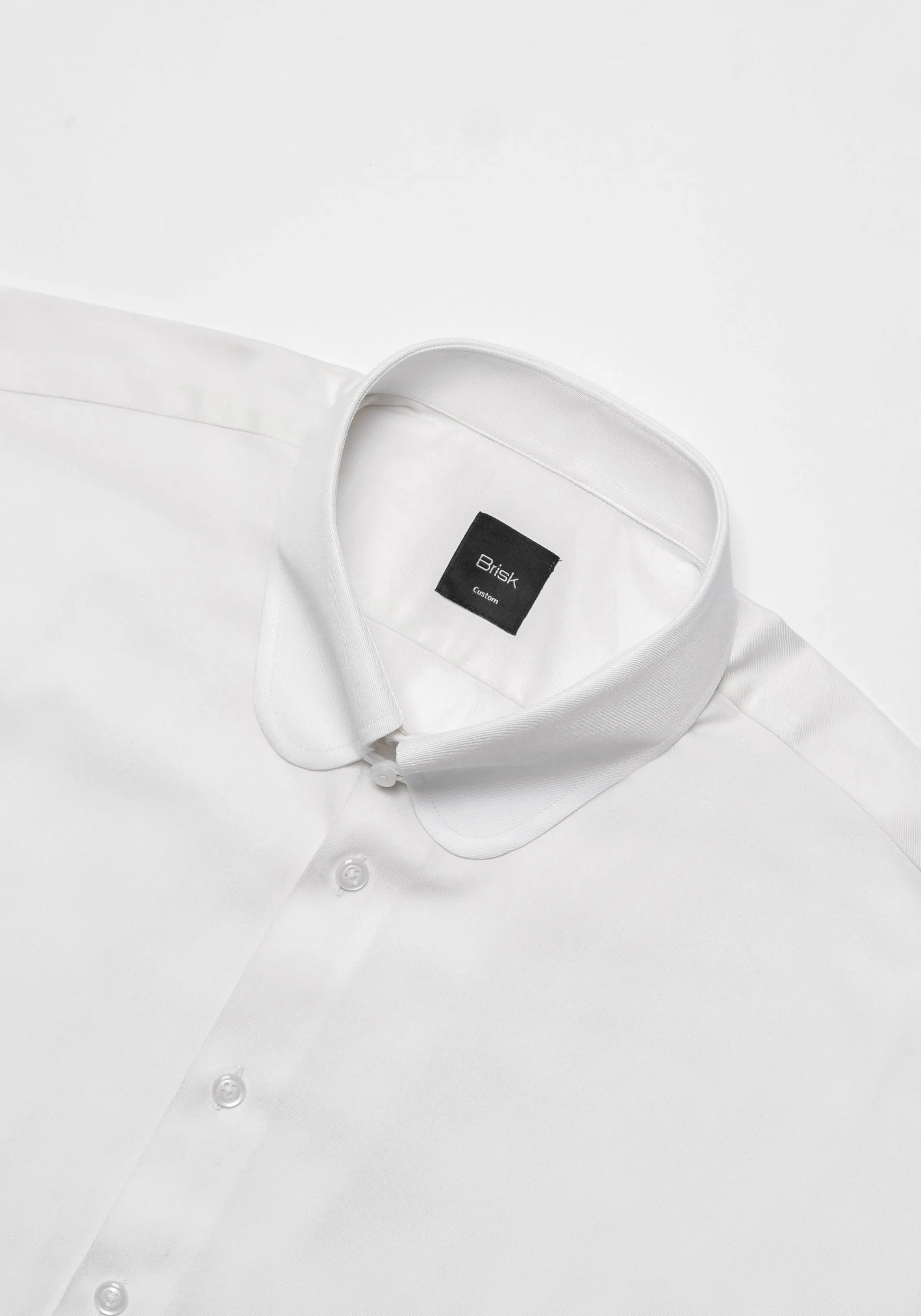 Pearl White Twill Pima Cotton Shirt - Club Tab Collar sold by Brisk Shirts product image thumbnail 3
