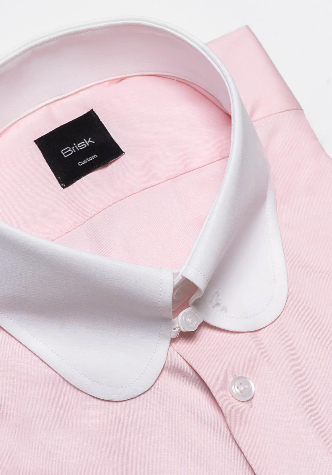 Pink Twill Pima Cotton Shirt - White Club Tab Collar sold by Brisk Shirts product image thumbnail 2