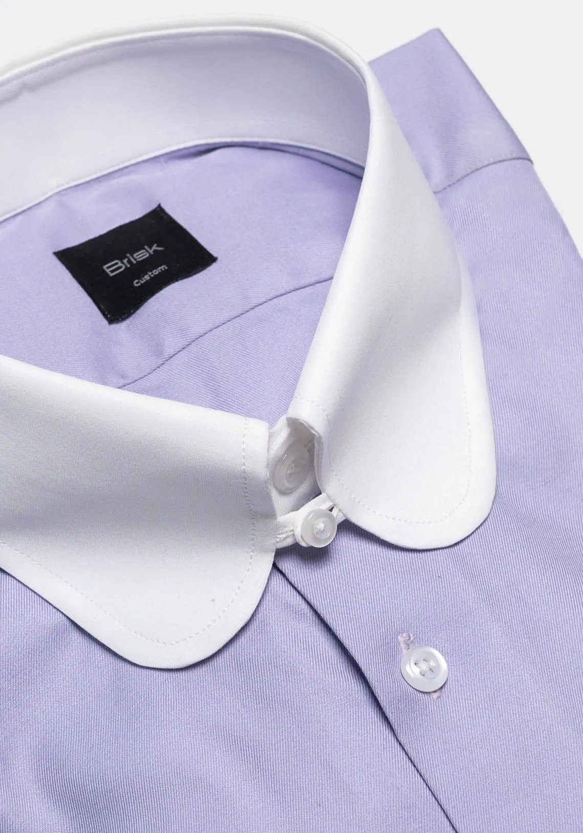 Purple Twill Pima Cotton Shirt - White Club Tab Collar sold by Brisk Shirts product image thumbnail 2