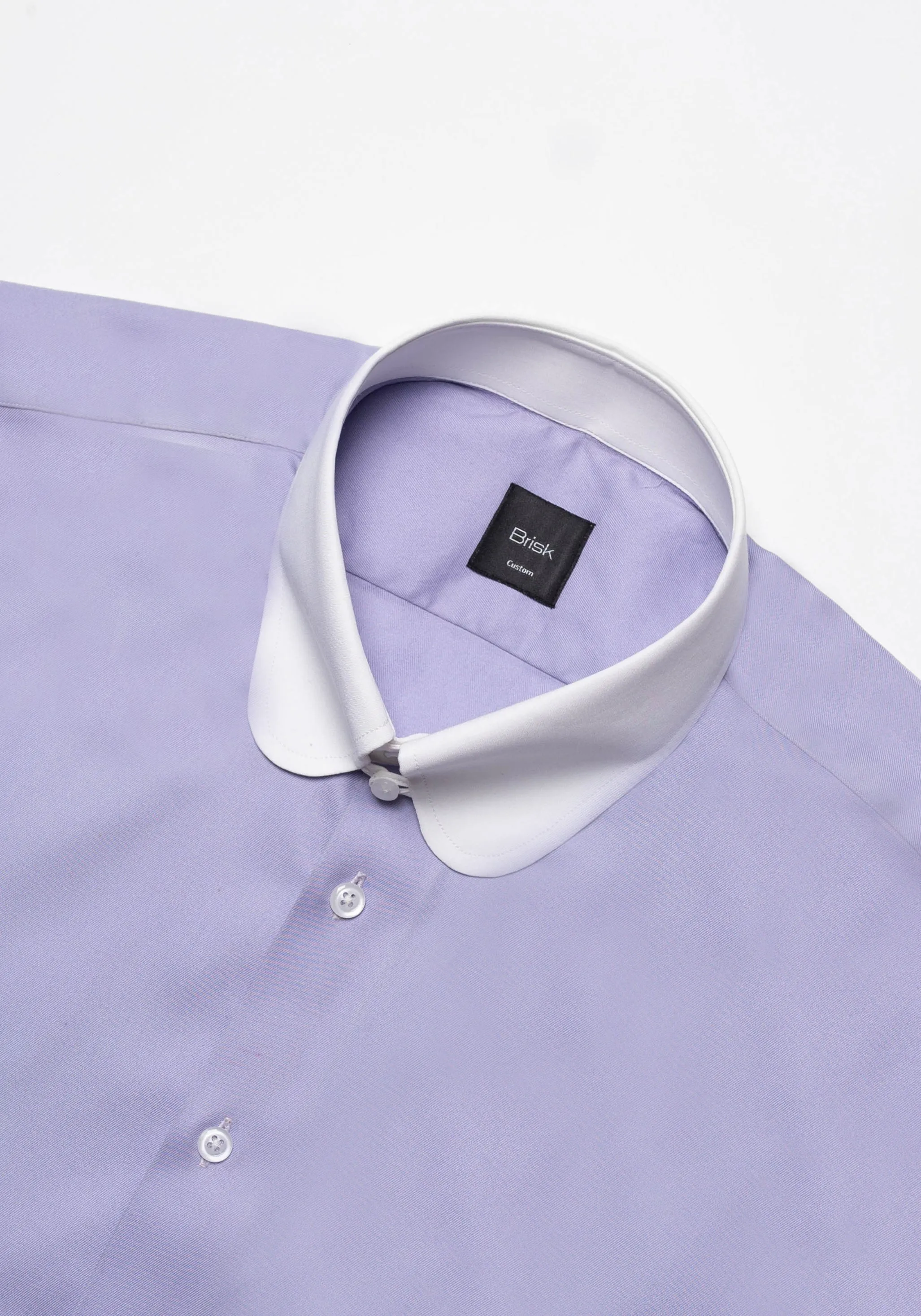 Purple Twill Pima Cotton Shirt - White Club Tab Collar sold by Brisk Shirts product image thumbnail 3