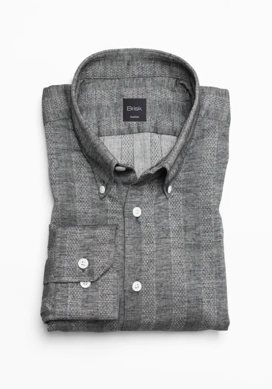 Bold Charcoal Stripes Light-weight Shirt - Button Down made by Brisk Shirts