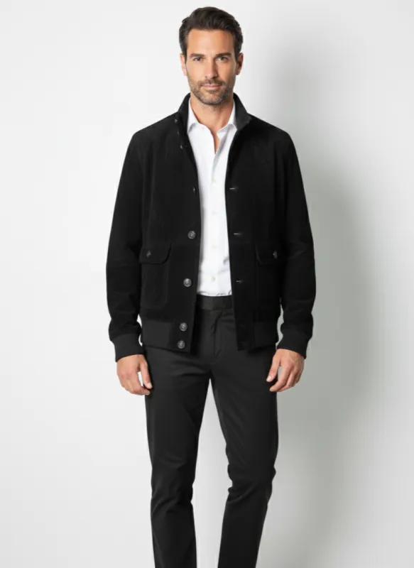 Jet Black Suede Jacket sold by Brisk Shirts