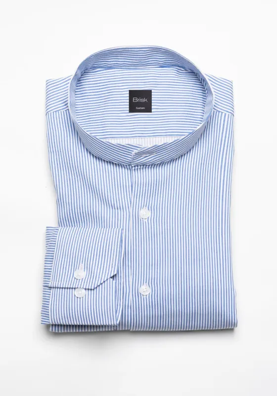Super Soft Blue Stretch Stripes Shirt sold by Brisk Shirts