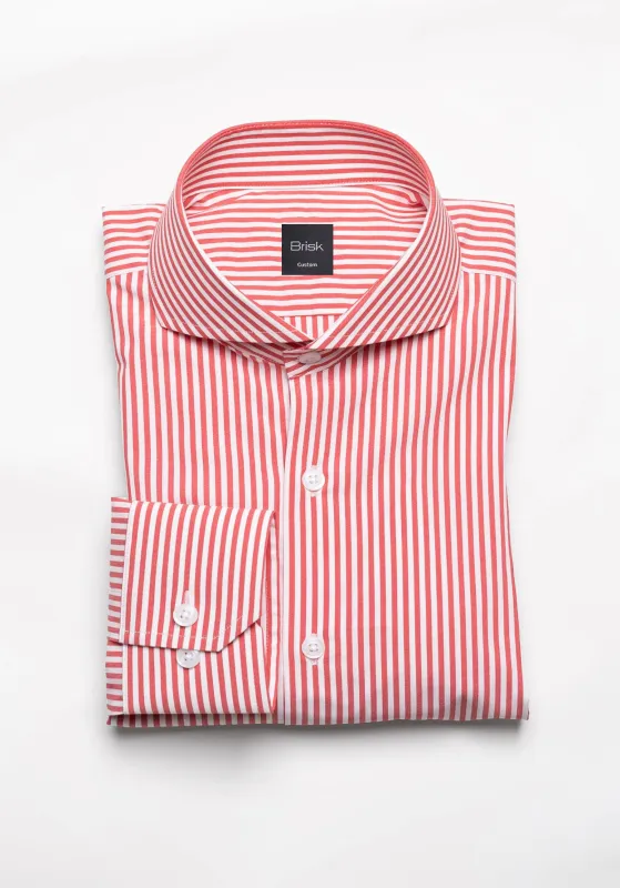 Red Stretch Stripes Shirt sold by Brisk Shirts