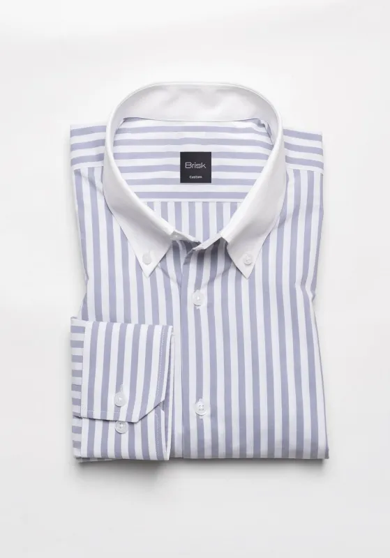 Grey Performance Stretch Stripes Shirt sold by Brisk Shirts