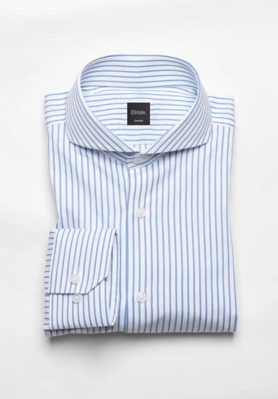 60's Fine Blue Stripes Shirt sold by Brisk Shirts