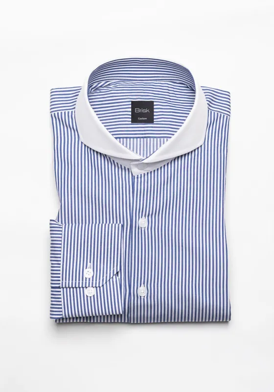 Fine Navy Blue Stripes Shirt - Wrinkle Resistant sold by Brisk Shirts