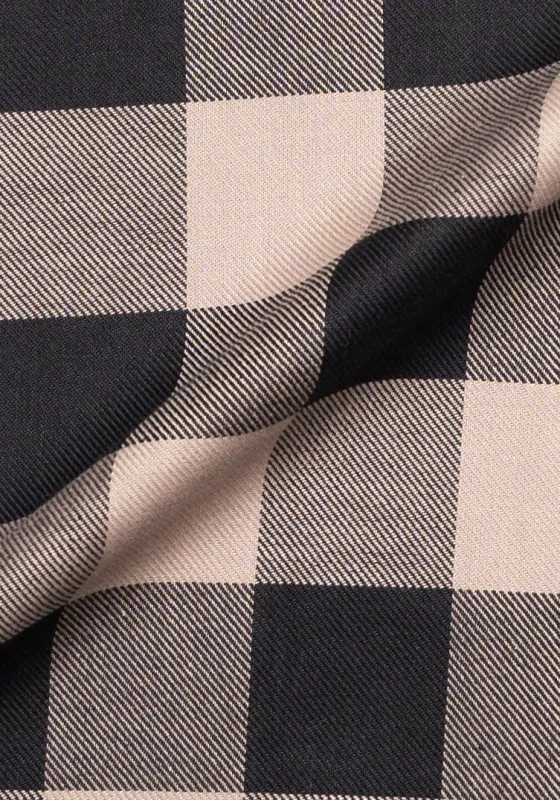 Black Beige Bold Boxes Heavy Flannel sold by Brisk Shirts