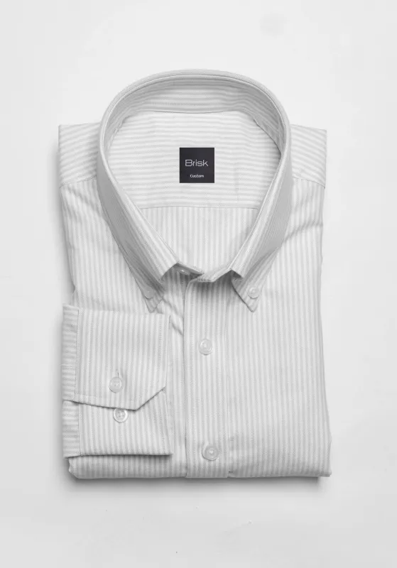 Light Grey Oxford Stripes Shirt sold by Brisk Shirts