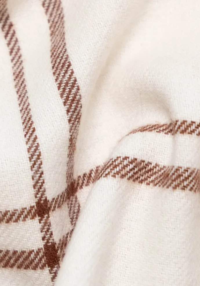 Cream Brown Tartan Plaid Brushed Flannel sold by Brisk Shirts product image thumbnail 2