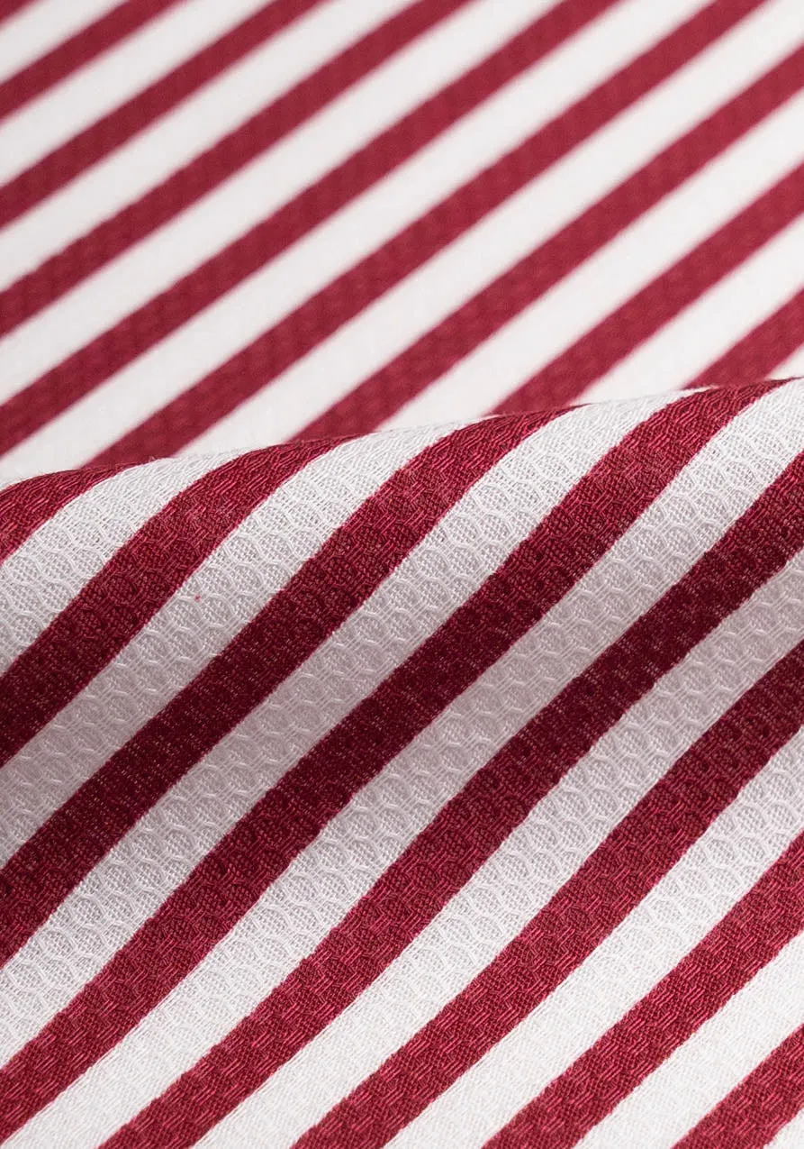 Wine Dobby Bengal Stripes sold by Brisk Shirts