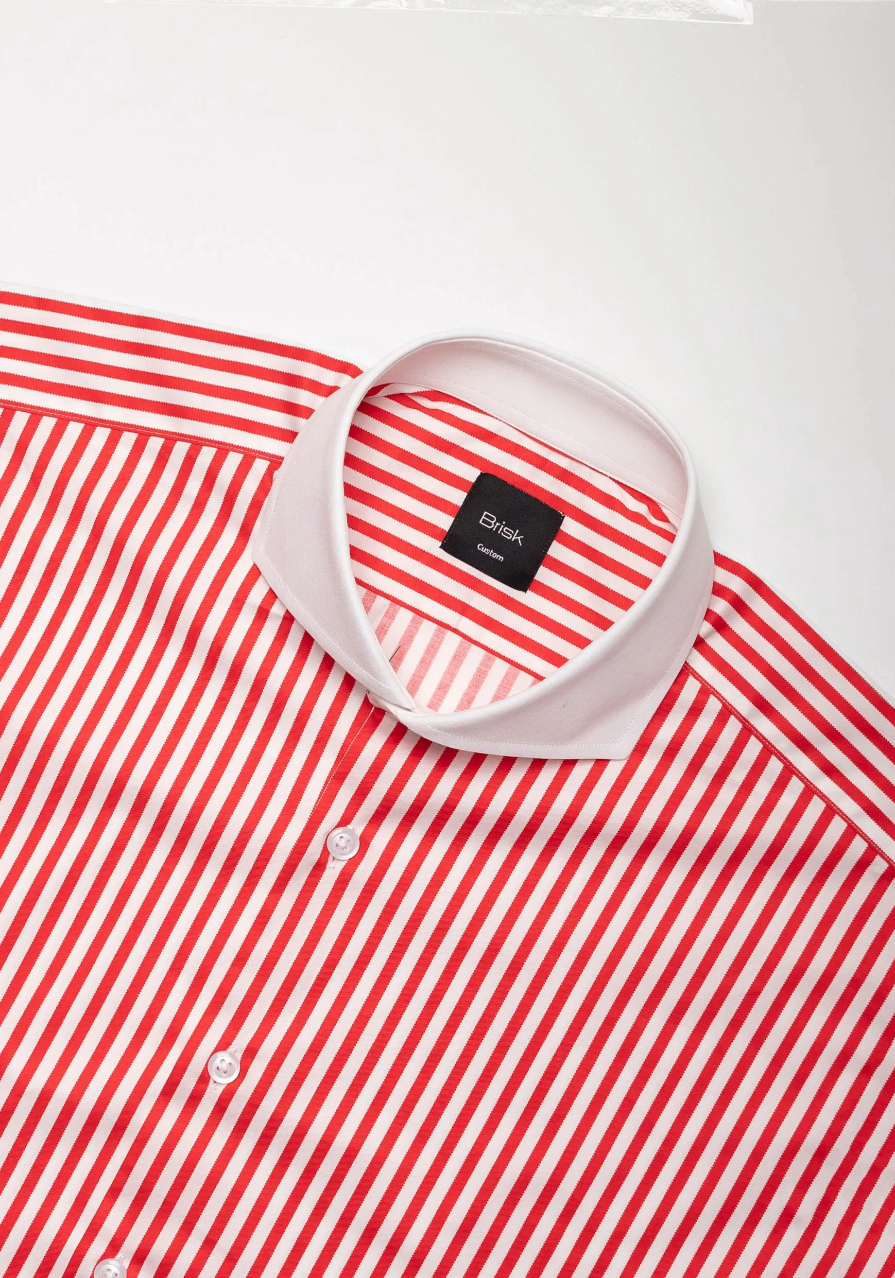 Fine Vibrant Red Performance Stretch Bengal Stripes Shirt sold by Brisk Shirts product image thumbnail 3