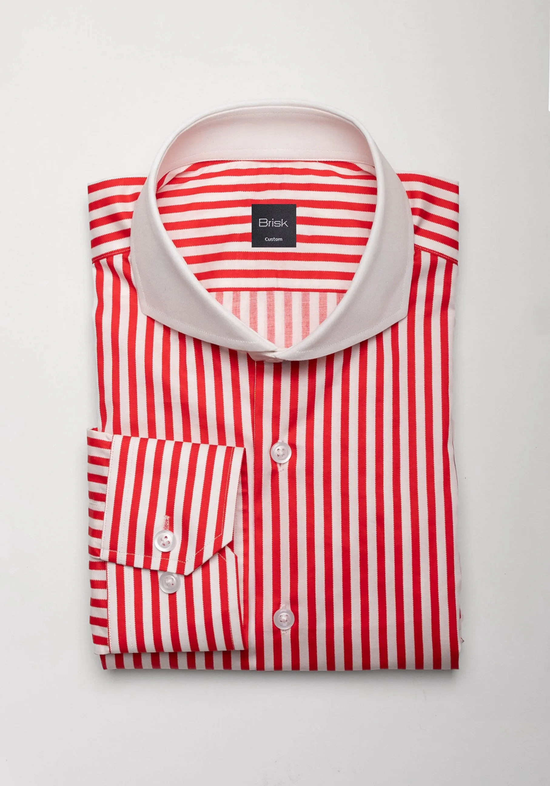 Fine Vibrant Red Performance Stretch Bengal Stripes Shirt sold by Brisk Shirts