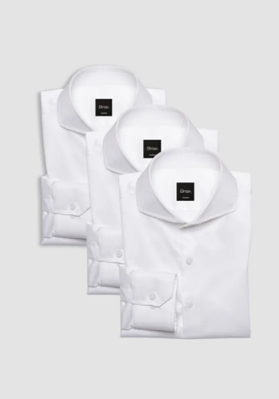 Sample Sale Unused White Twill Shirts – 3 Pack Bundle made by Brisk Shirts