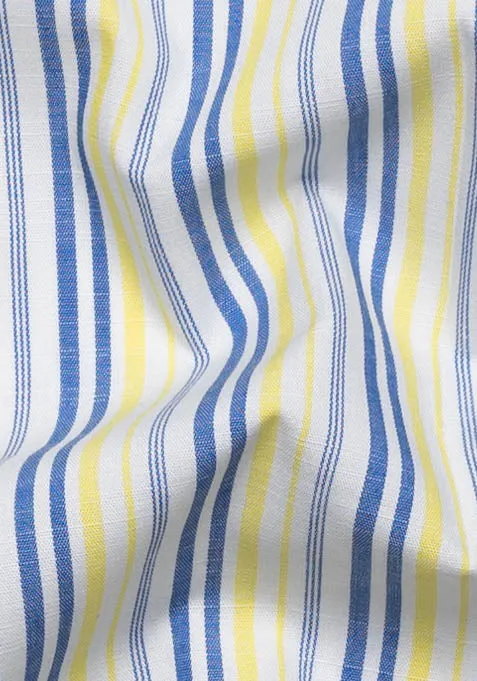 Yellow Blue Slub Stripes sold by Brisk Shirts product image thumbnail 2