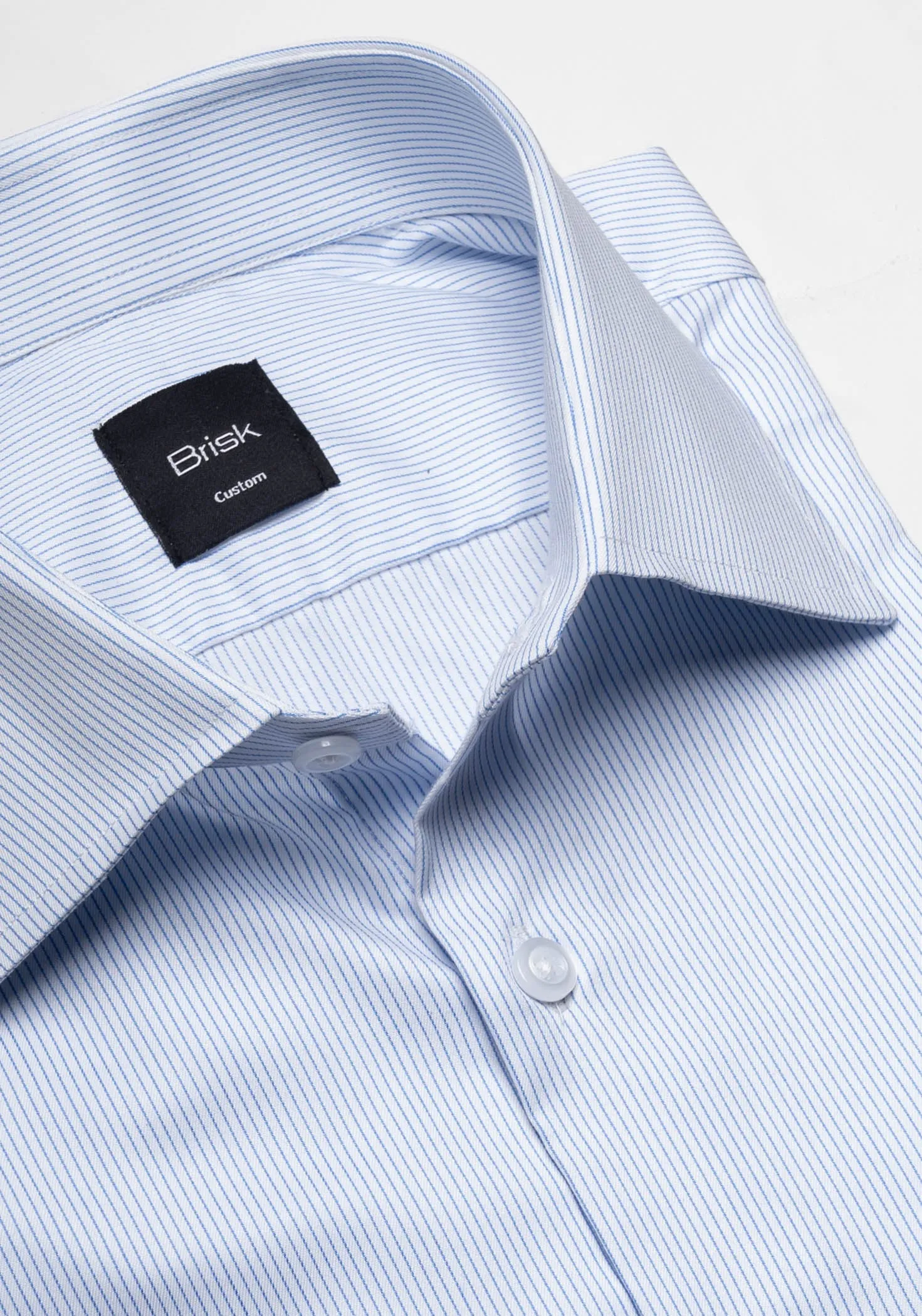 Blue Twill Pencil Stripes Shirt - Wrinkle Resistant sold by Brisk Shirts product image thumbnail 2
