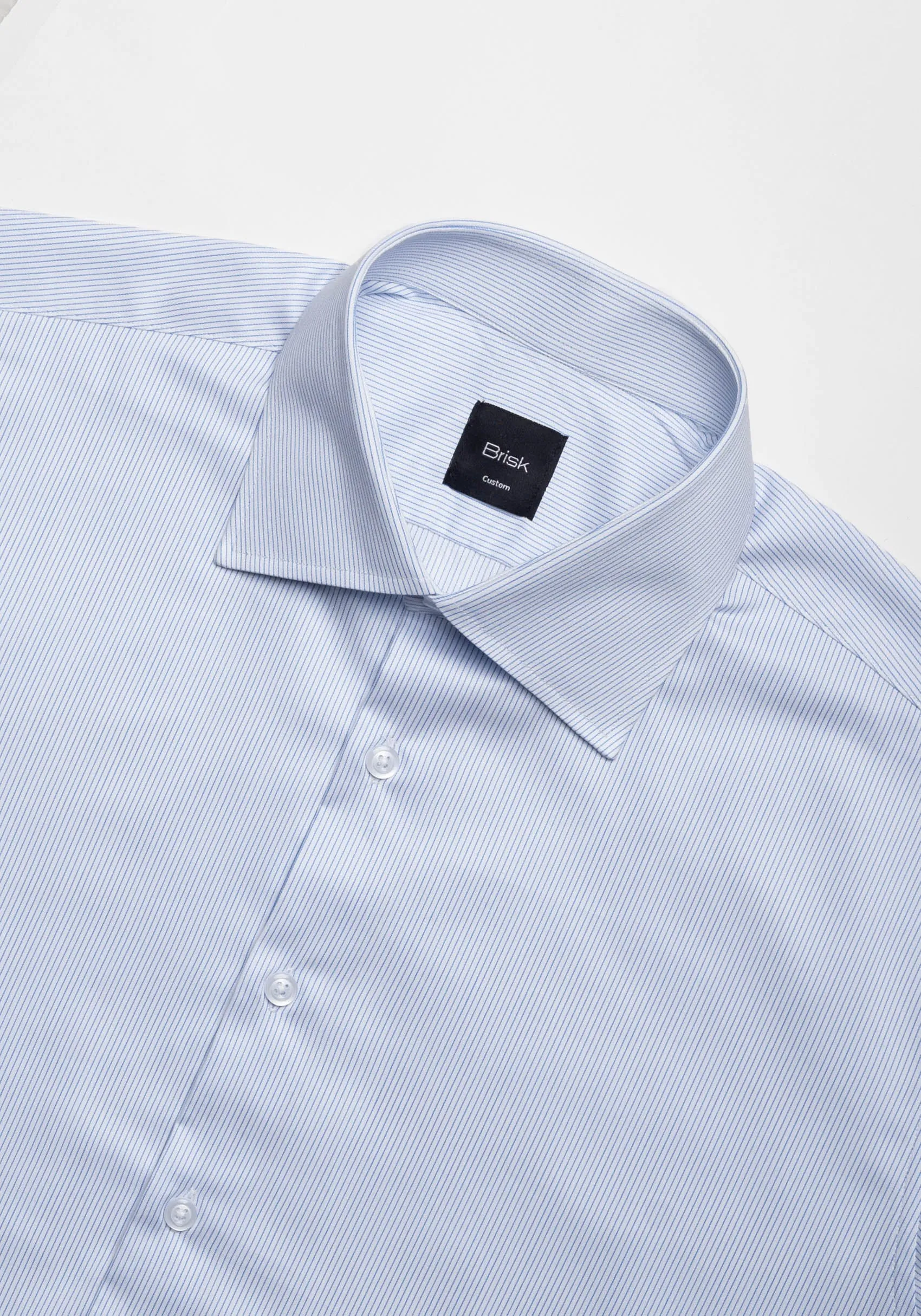Blue Twill Pencil Stripes Shirt - Wrinkle Resistant sold by Brisk Shirts product image thumbnail 3