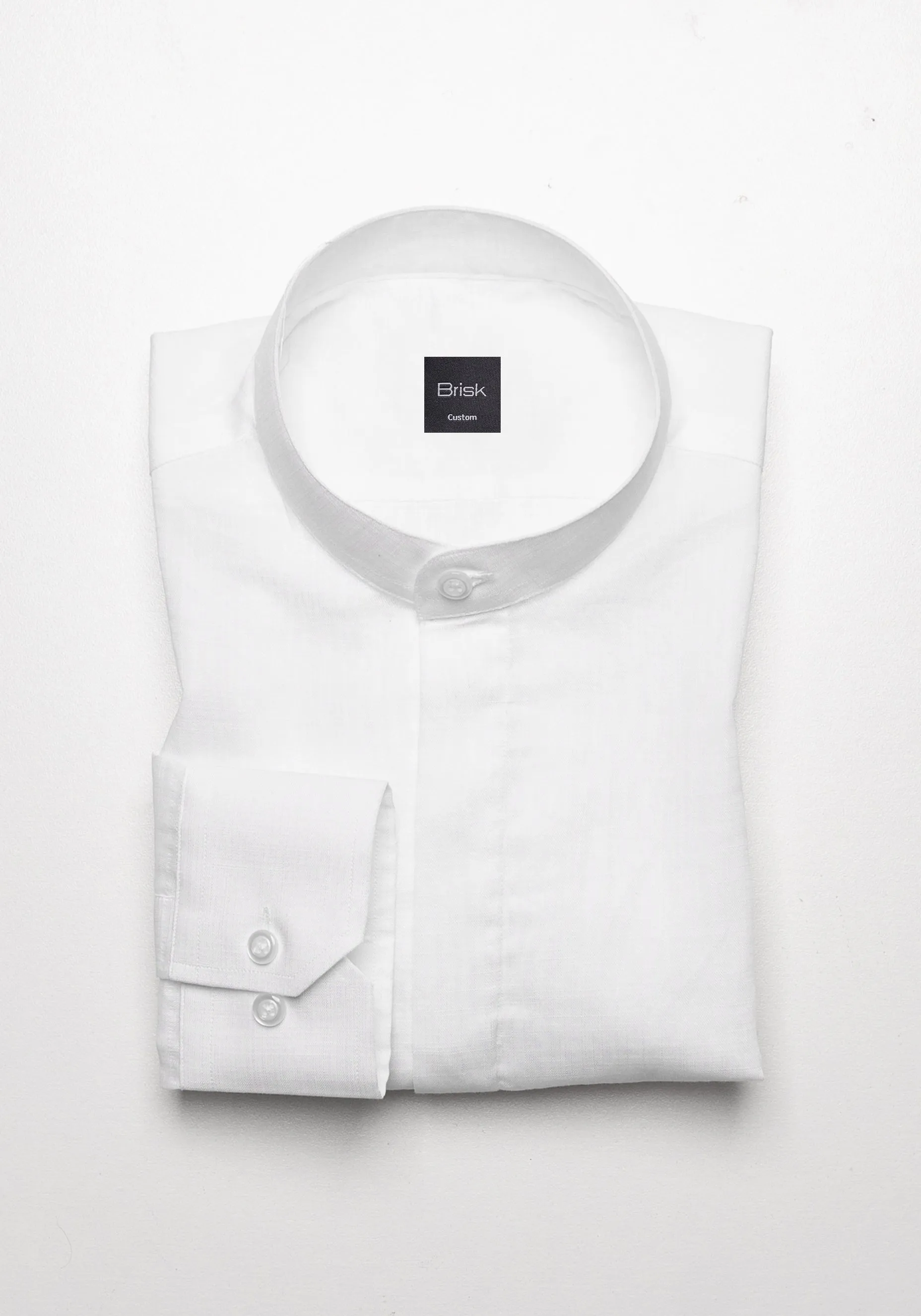 White Sheer Ultra Lightweight Summer Cotton Linen Shirt Unused Sample sold by Brisk Shirts product image thumbnail 3