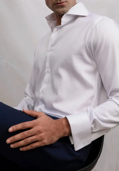 Egyptian White Twill Shirt - French Cuffs Unused Sample sold by Brisk Shirts product image thumbnail 4
