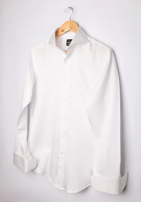 Egyptian White Twill Shirt - French Cuffs Unused Sample sold by Brisk Shirts