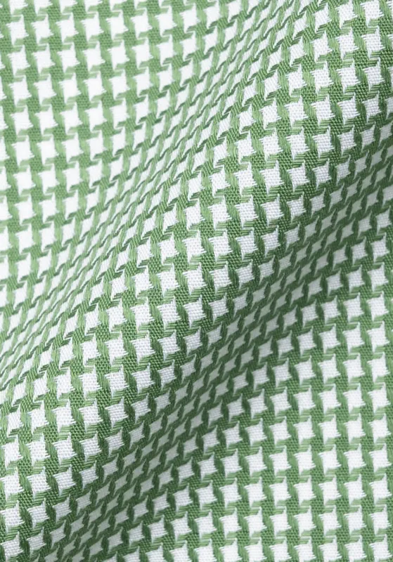 Green Houndstooth Dobby - Wrinkle Resistant made by Brisk Shirts