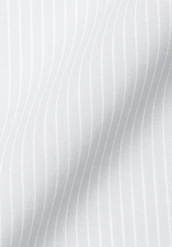 Italian Light Grey Pencil Stripes - Wrinkle Resistant made by Brisk Shirts