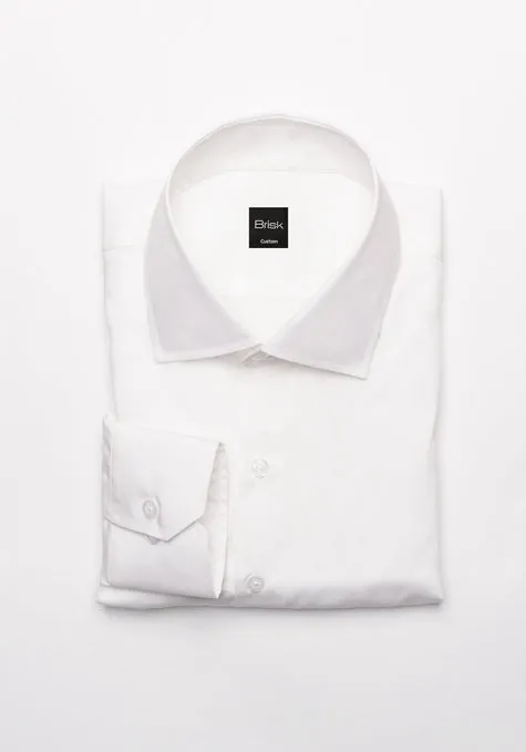 Egyptian White 60's Poplin Shirt - Classic Collar Unused Sample sold by Brisk Shirts