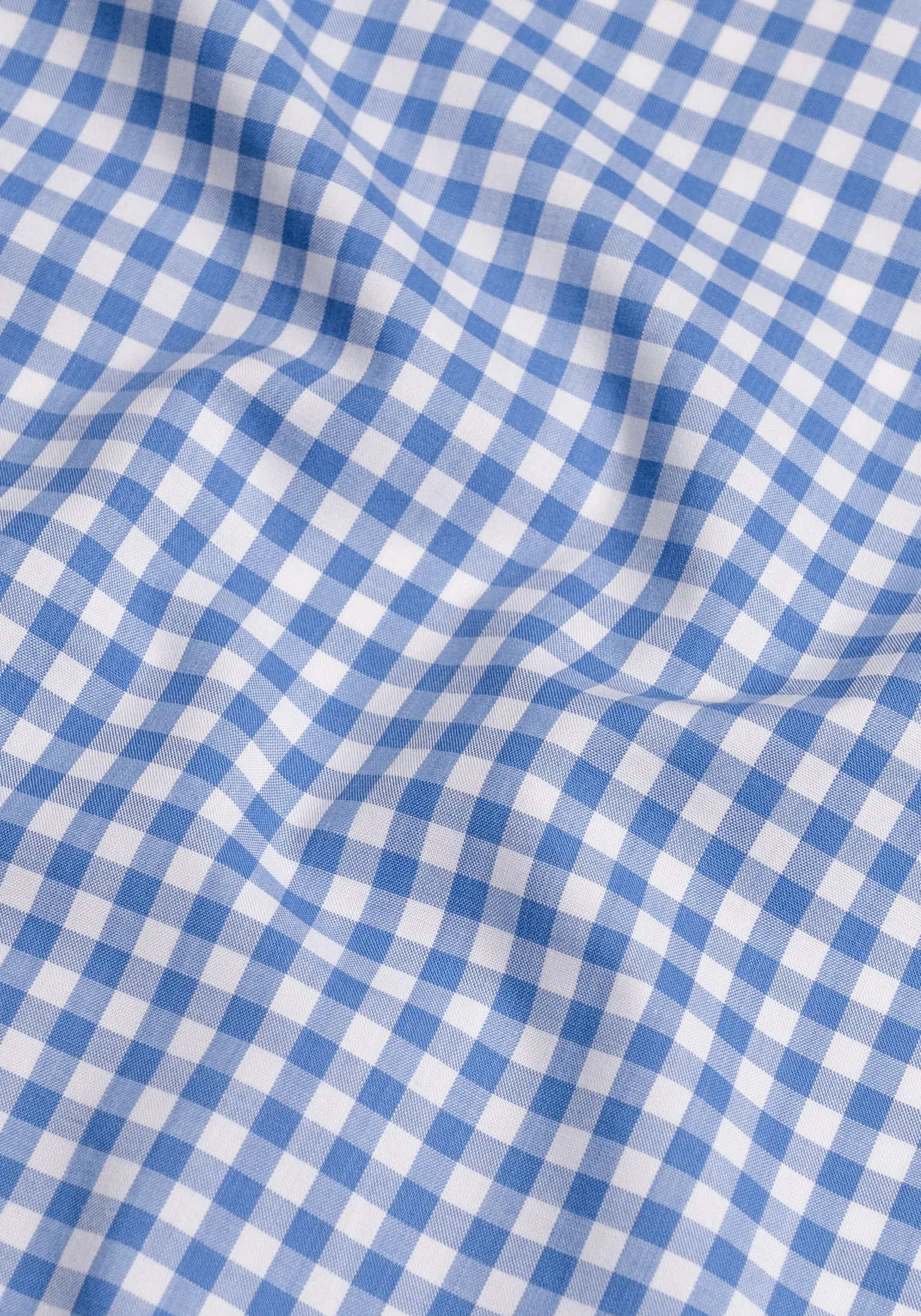 Sky Blue Gingham Crisp Pima Cotton - Wrinkle Resistant Unused Sample sold by Brisk Shirts product image thumbnail 2