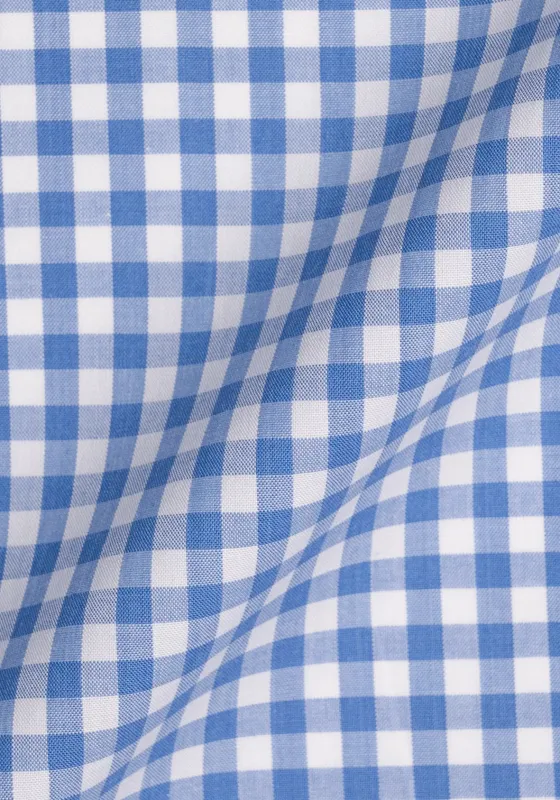 Sky Blue Gingham Crisp Pima Cotton - Wrinkle Resistant Unused Sample made by Brisk Shirts