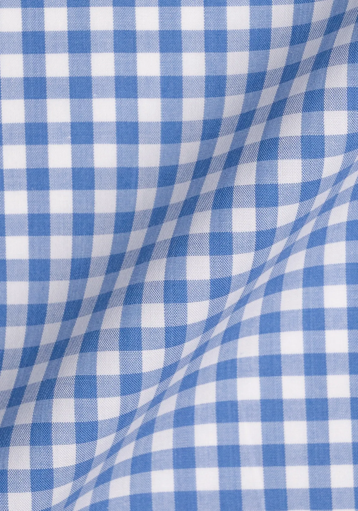 Sky Blue Gingham Crisp Pima Cotton - Wrinkle Resistant Unused Sample sold by Brisk Shirts