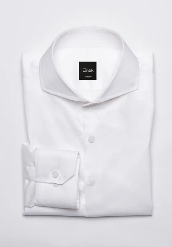 Egyptian White Twill Shirt - Extreme Collar Unused Sample made by Brisk Shirts