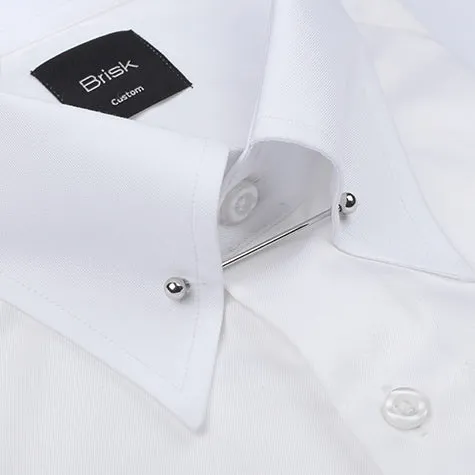 White 60's Poplin Collar Pin Shirt Unused Sample sold by Brisk Shirts product image thumbnail 2