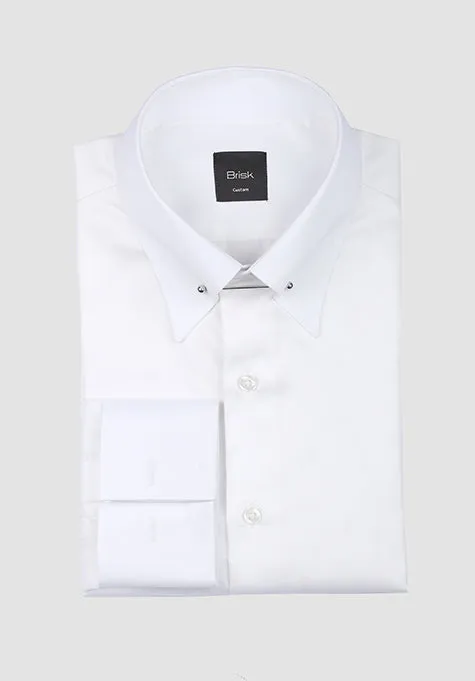 White 60's Poplin Collar Pin Shirt Unused Sample sold by Brisk Shirts