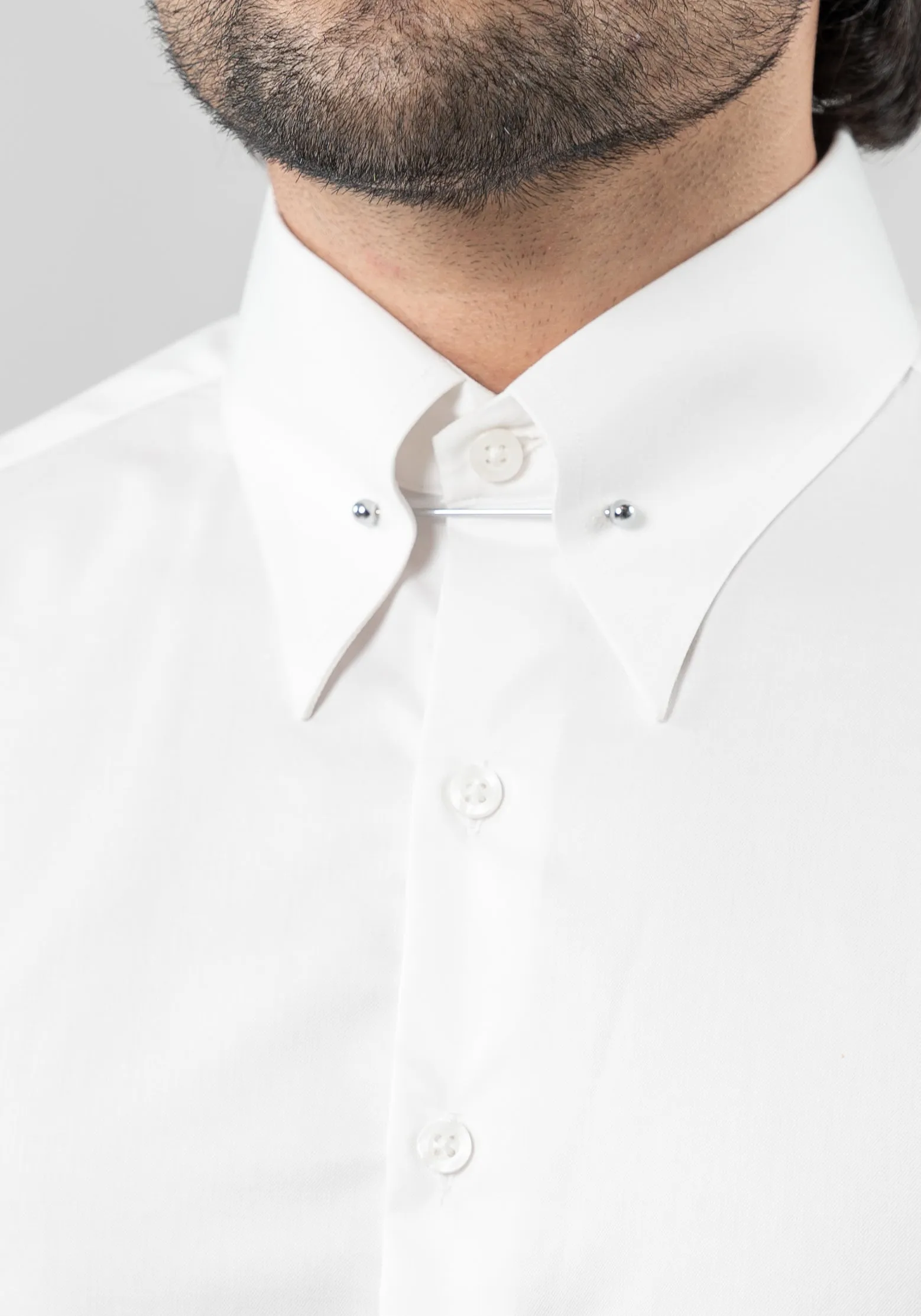 White 60's Poplin Collar Pin Shirt Unused Sample sold by Brisk Shirts product image thumbnail 3