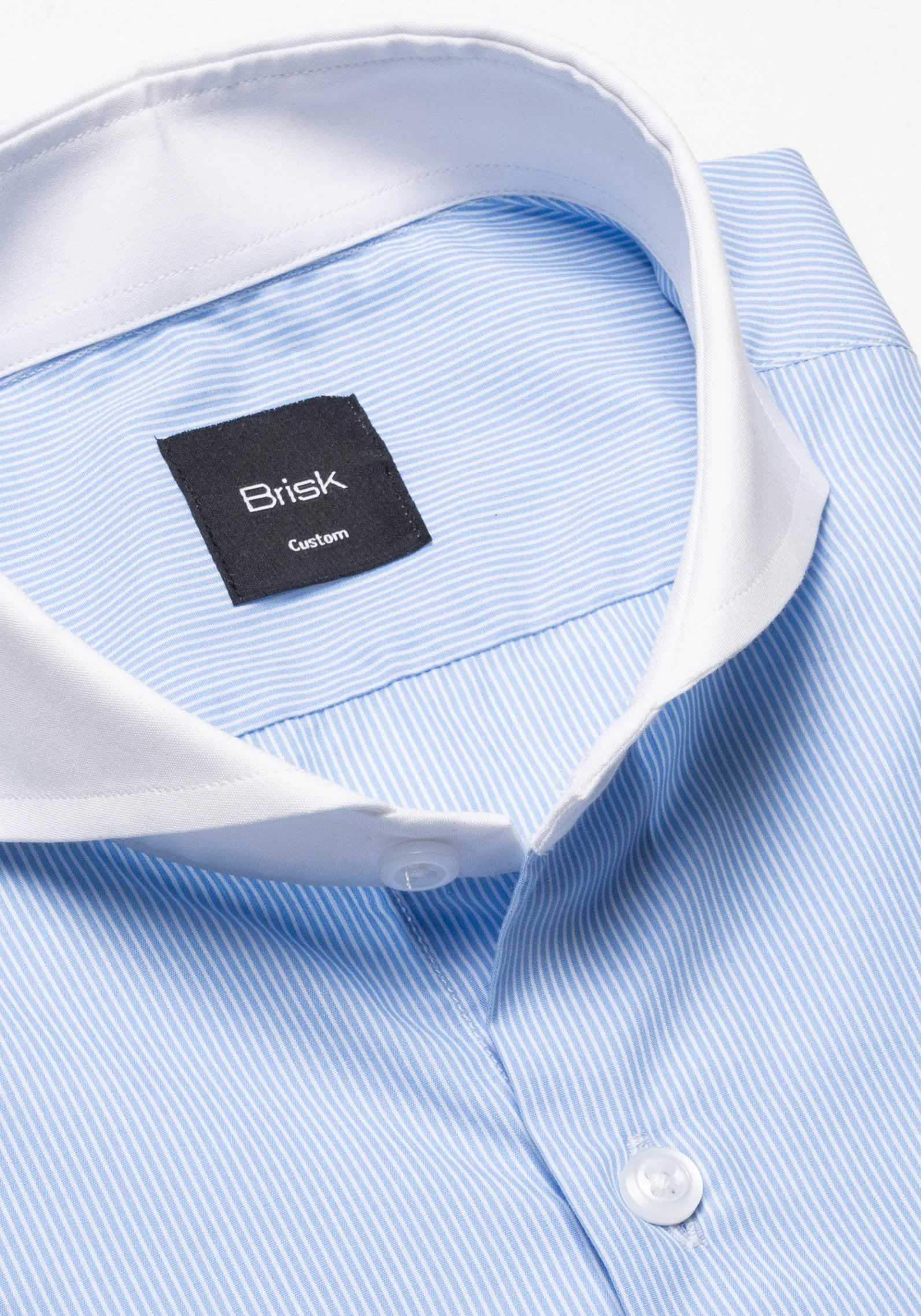 Fine Sky Blue Pencil Stripes Shirt sold by Brisk Shirts product image thumbnail 2