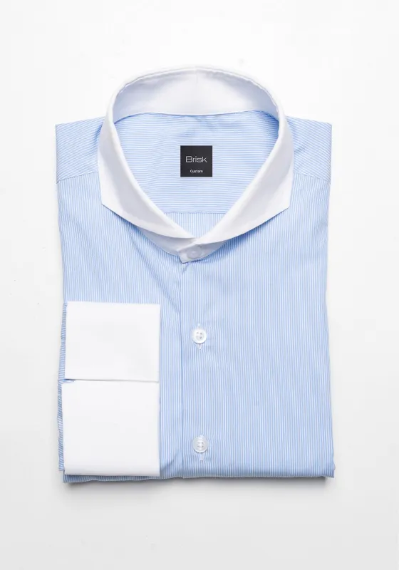 Fine Sky Blue Pencil Stripes Shirt made by Brisk Shirts