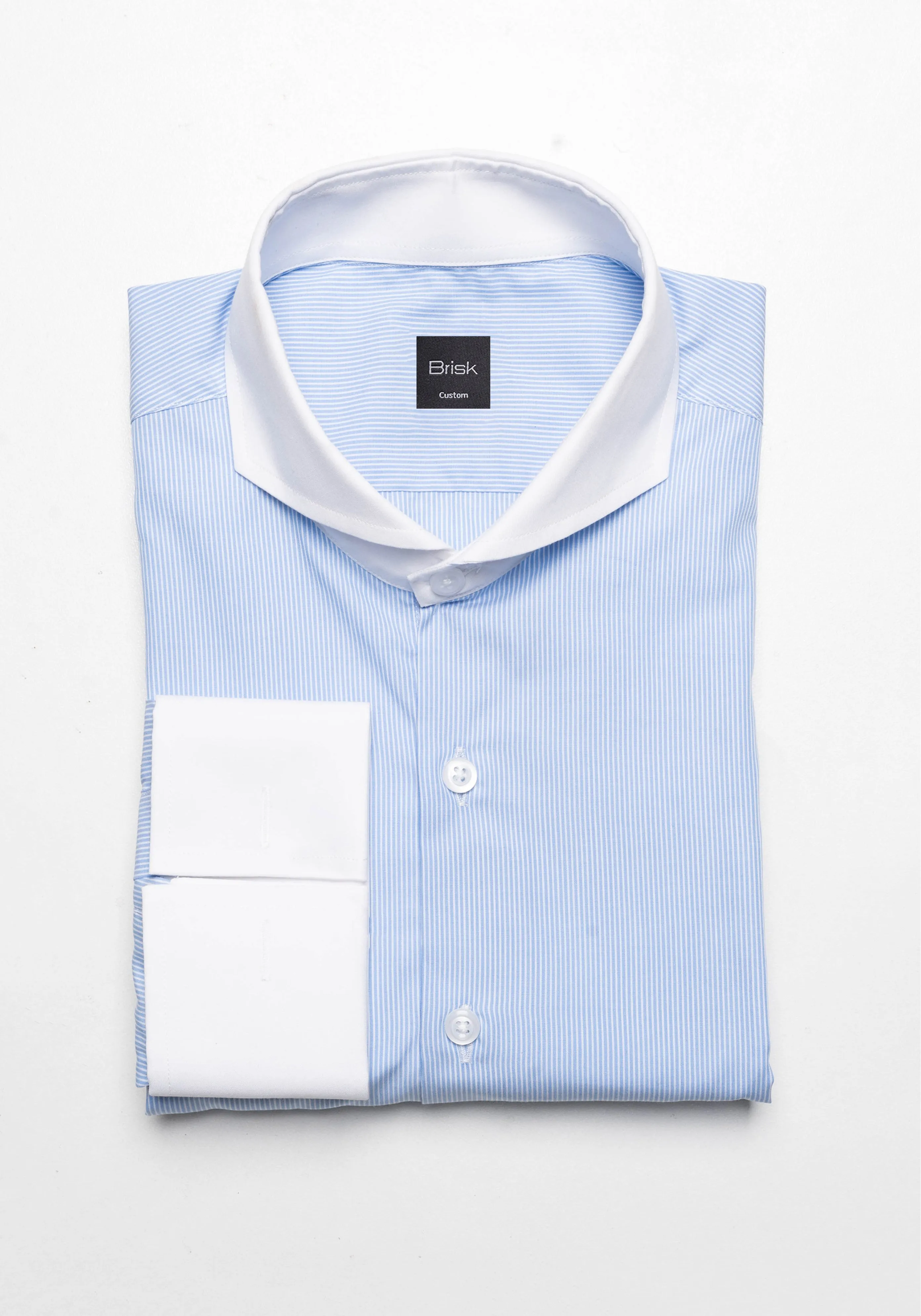Fine Sky Blue Pencil Stripes Shirt sold by Brisk Shirts