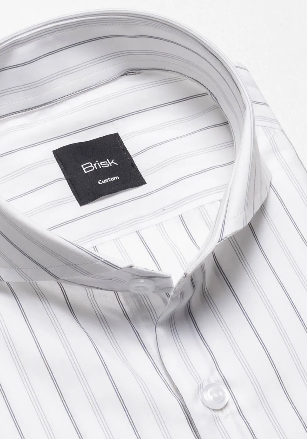 Grey On White Heavy Stretch Stripes Shirt-Easy Care sold by Brisk Shirts product image thumbnail 2
