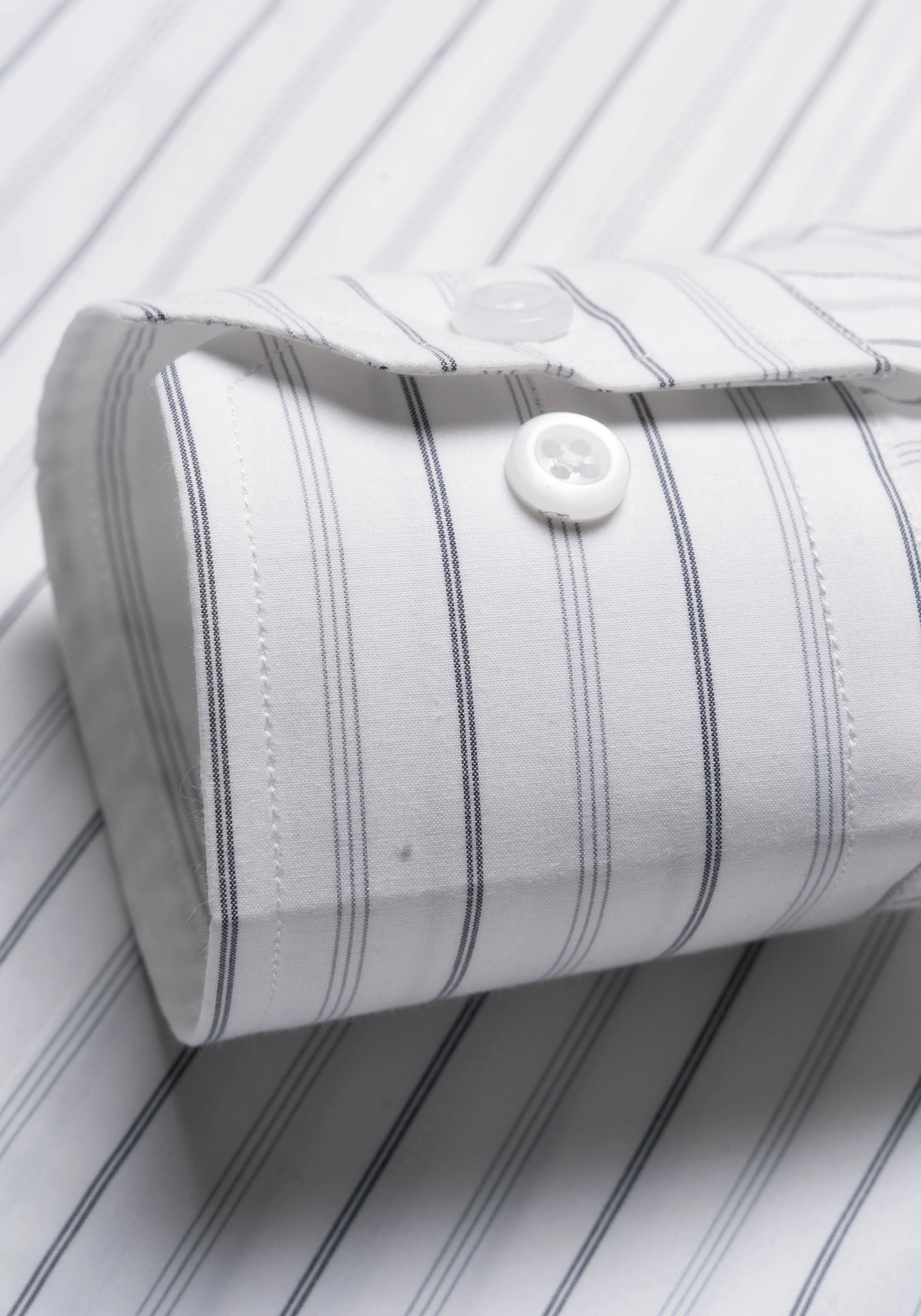 Grey On White Heavy Stretch Stripes Shirt-Easy Care sold by Brisk Shirts product image thumbnail 4