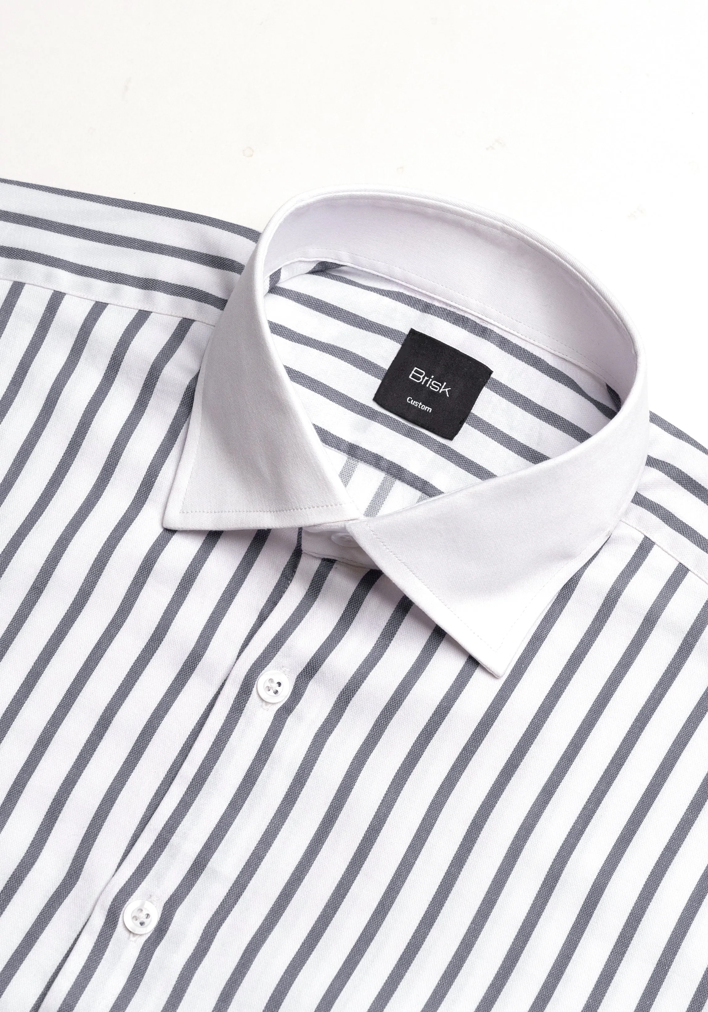 Black Wide Stripes Shirt - White Cutaway Classic Collar & French Cuffs sold by Brisk Shirts product image thumbnail 3