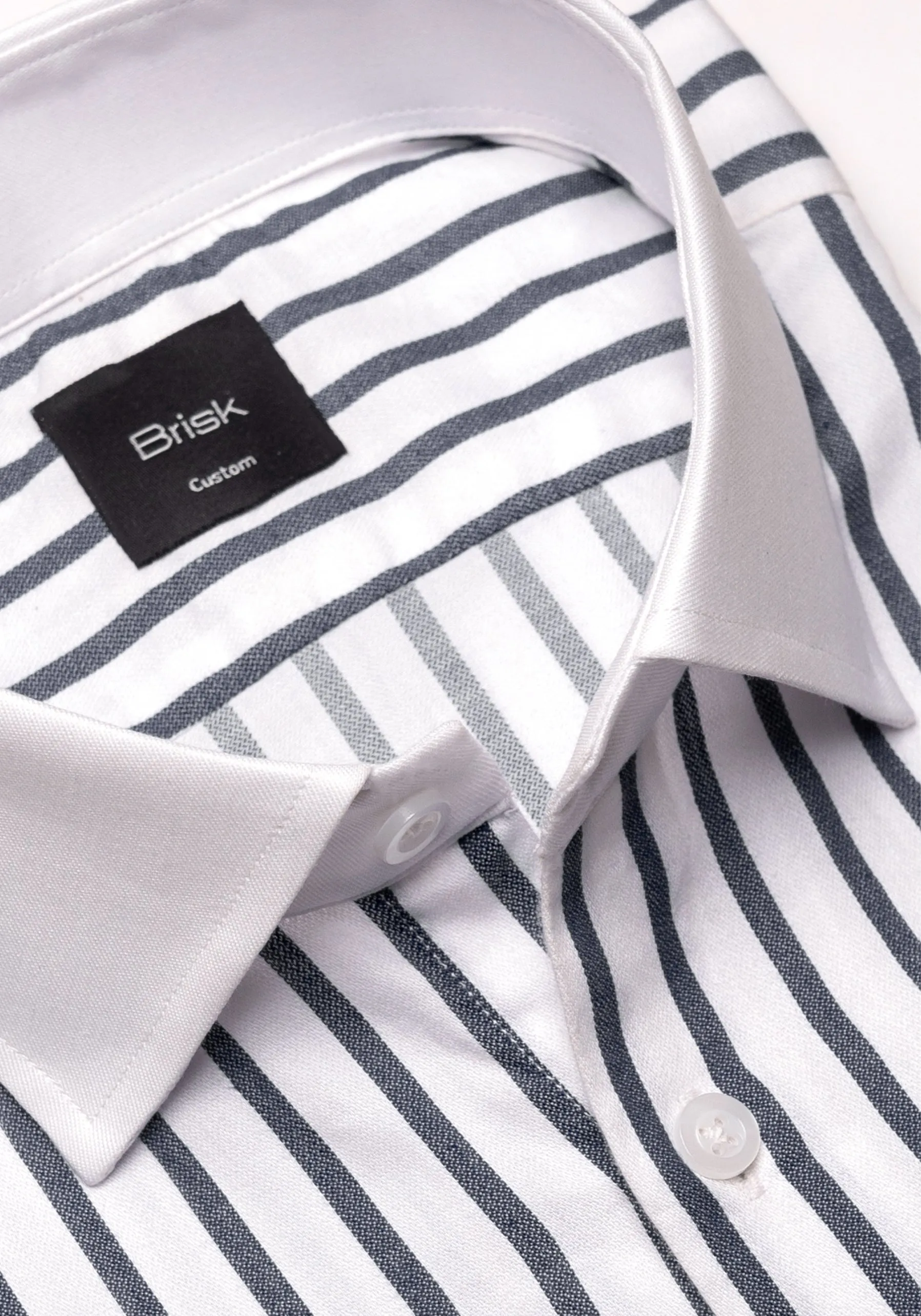 Black Wide Stripes Shirt - White Cutaway Classic Collar & French Cuffs sold by Brisk Shirts product image thumbnail 2