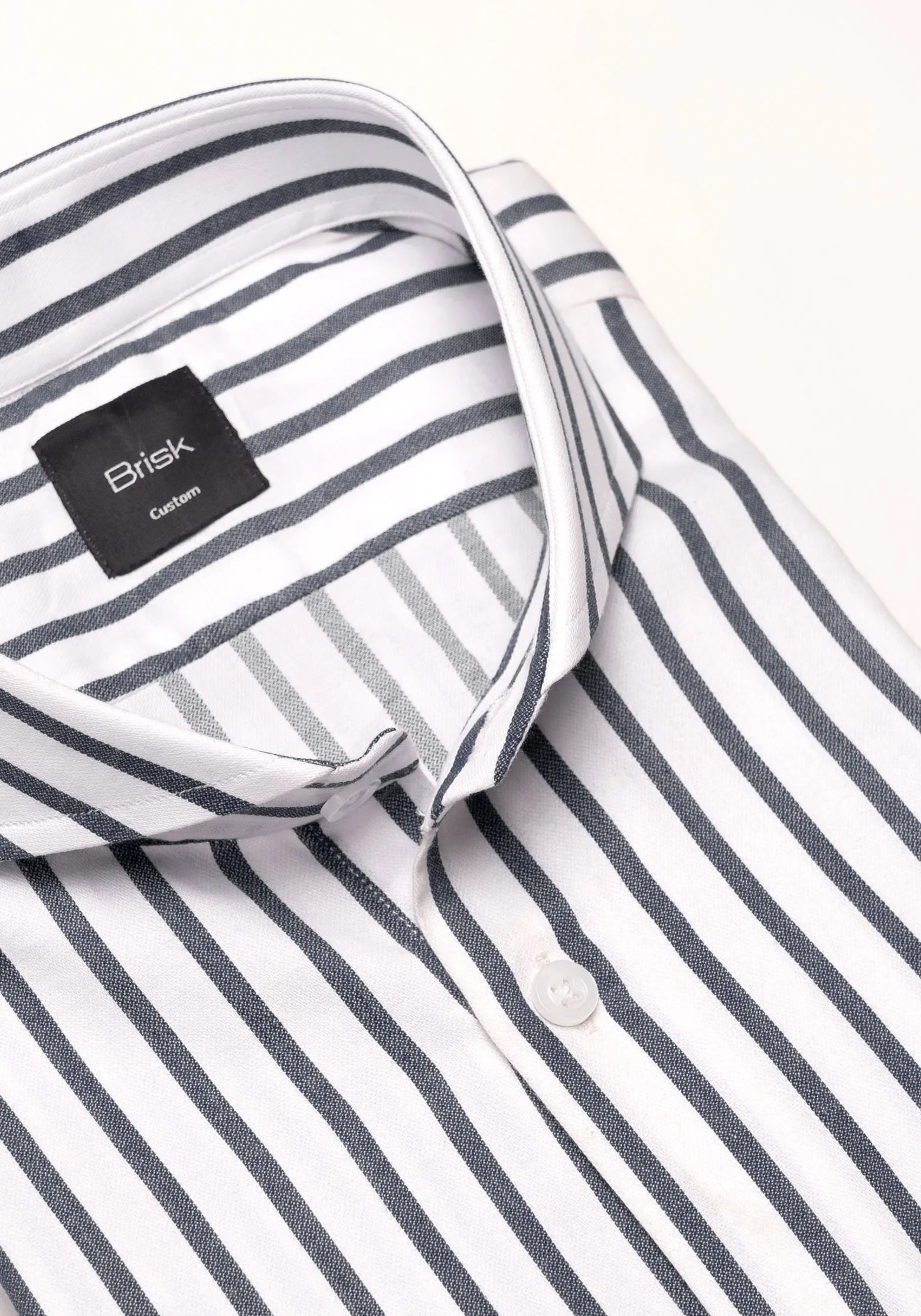 Black Wide Stripes Shirt - Cutaway Extreme Collar sold by Brisk Shirts product image thumbnail 3