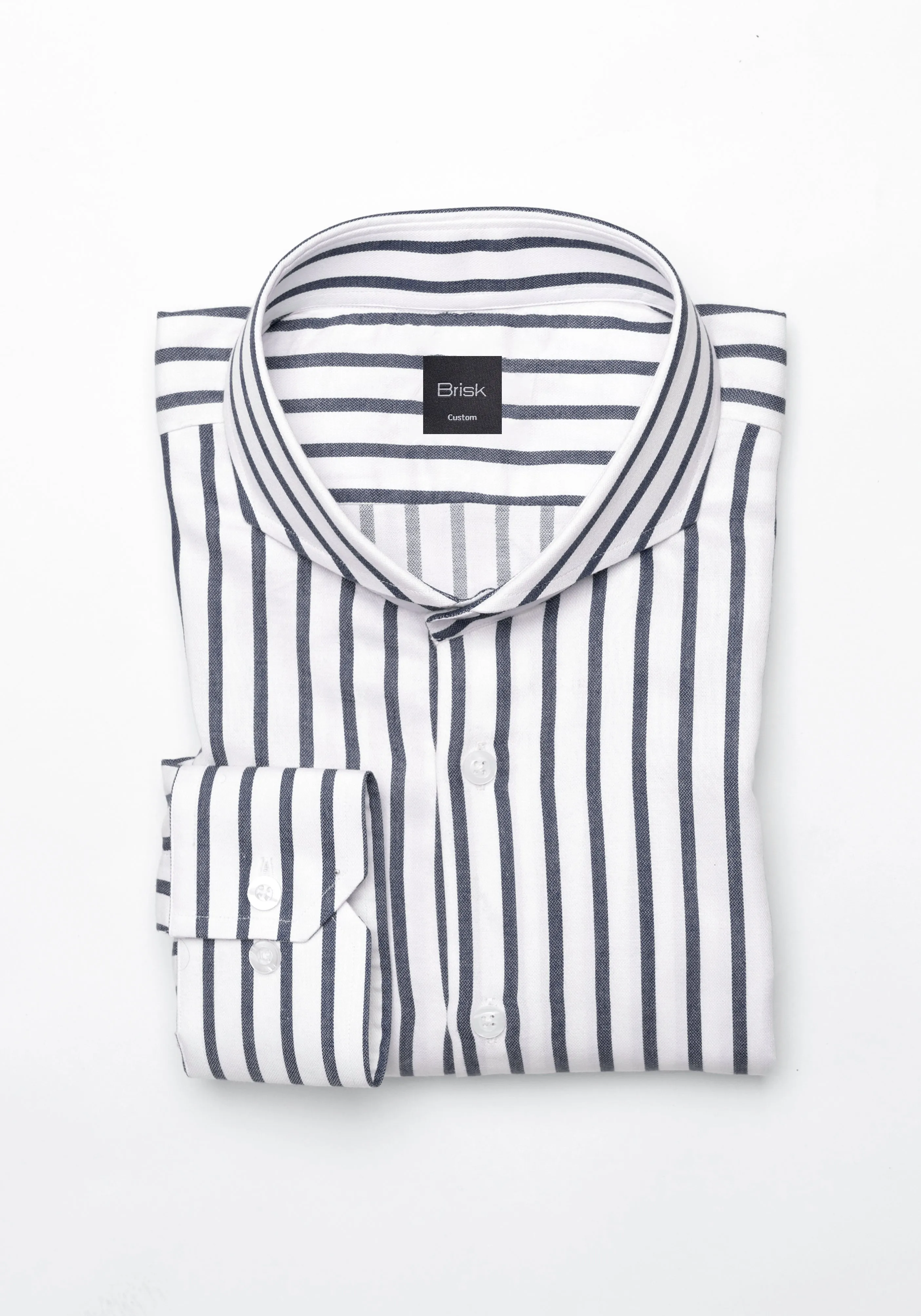 Black Wide Stripes Shirt - Cutaway Extreme Collar sold by Brisk Shirts product image thumbnail 2