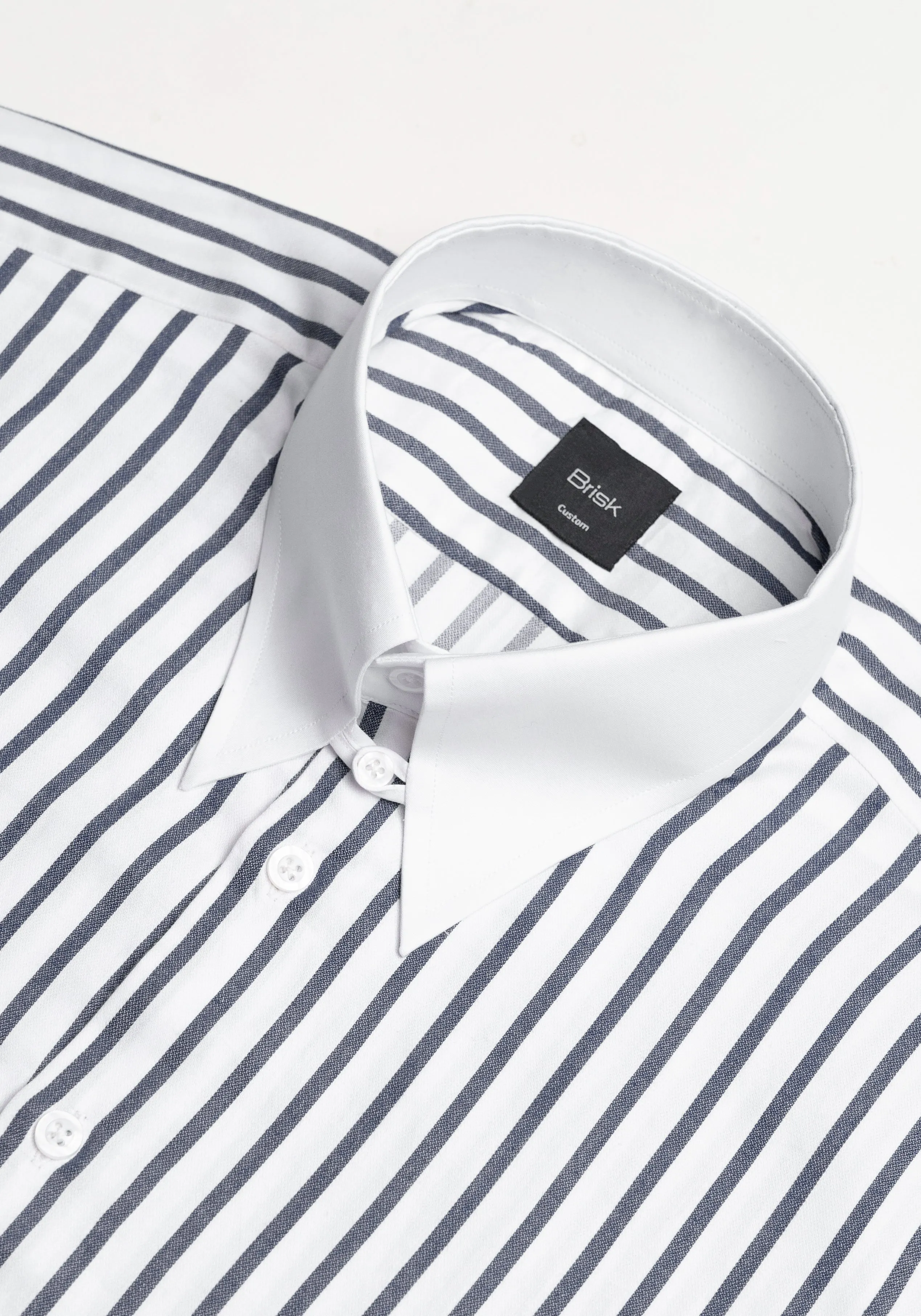 Black Wide Stripes Shirt - White Tab Collar & French Cuffs sold by Brisk Shirts product image thumbnail 3